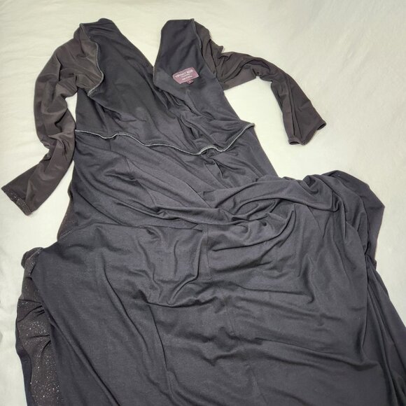 TIFFANY ROSE Maternity Isabella Glitter Black Surplice Dress Size6 USA 14/16. - Picture 9 of 16